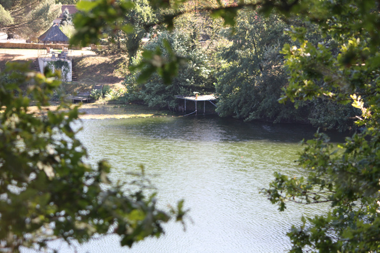 Looking down to the site of the old dynamite store at Quarry Bank Fishery