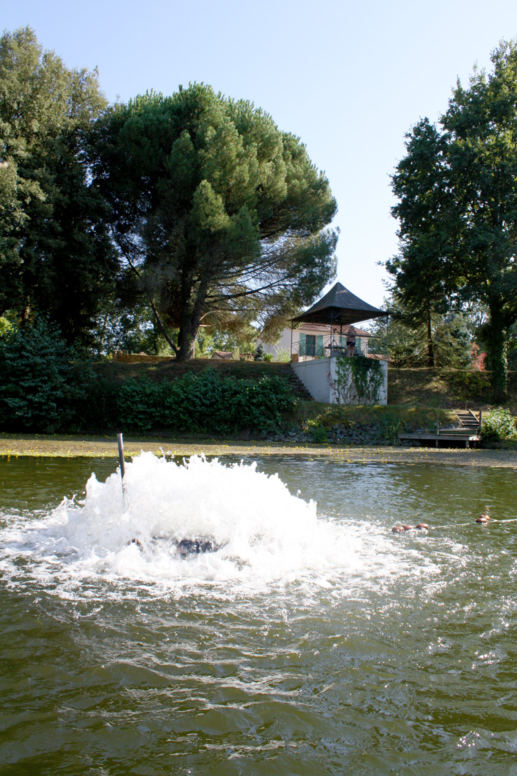 Aerator in use at Quarry Bank Fishery, France