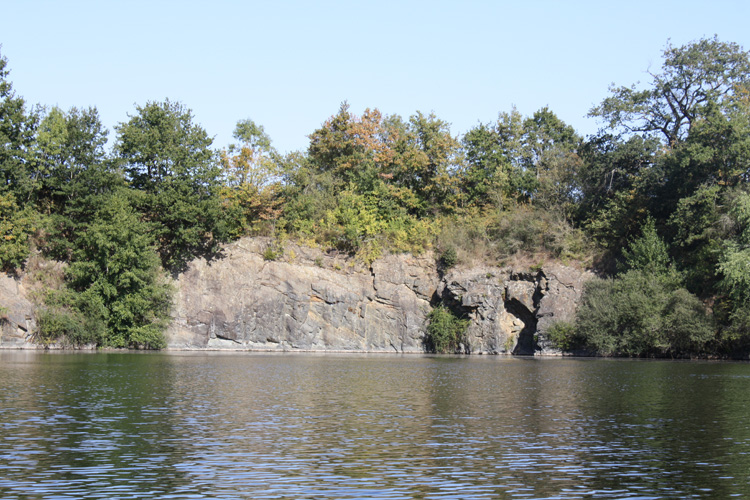 30ft high cliffs at Quarry Bank Carp Fishery in France