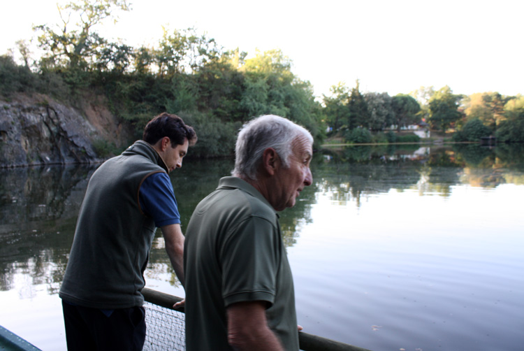 Tim Pike and Neil Shipman at Quarry Bank Fishery, France