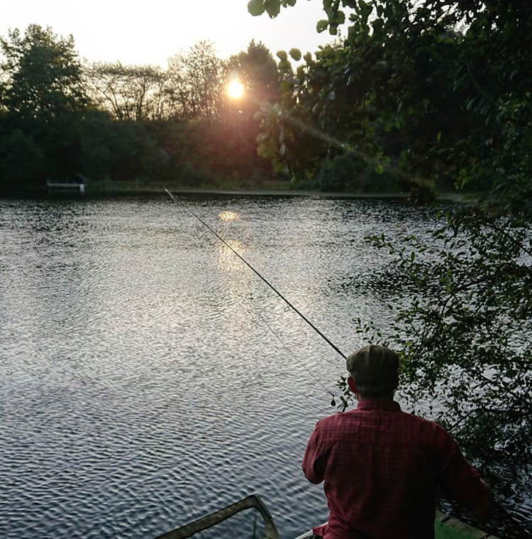 Recasting the rods at Quarry Bank Fishery.